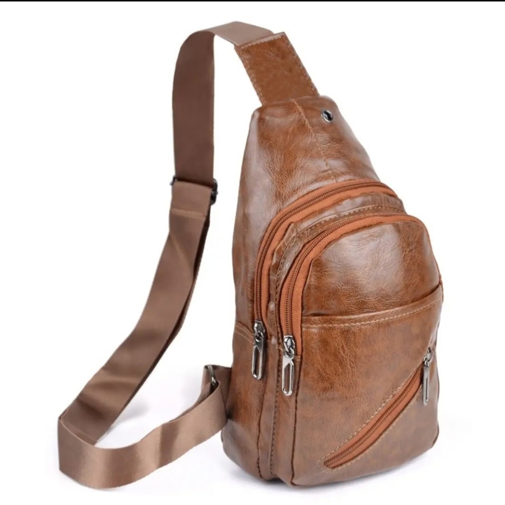 Brown Leather Sling Bag